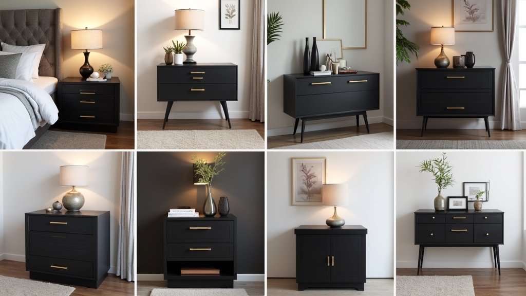 stylish black night stands