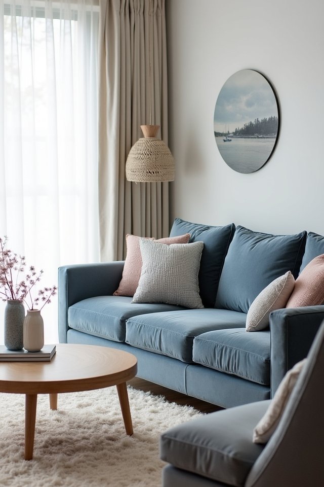 stylish blue grey living room