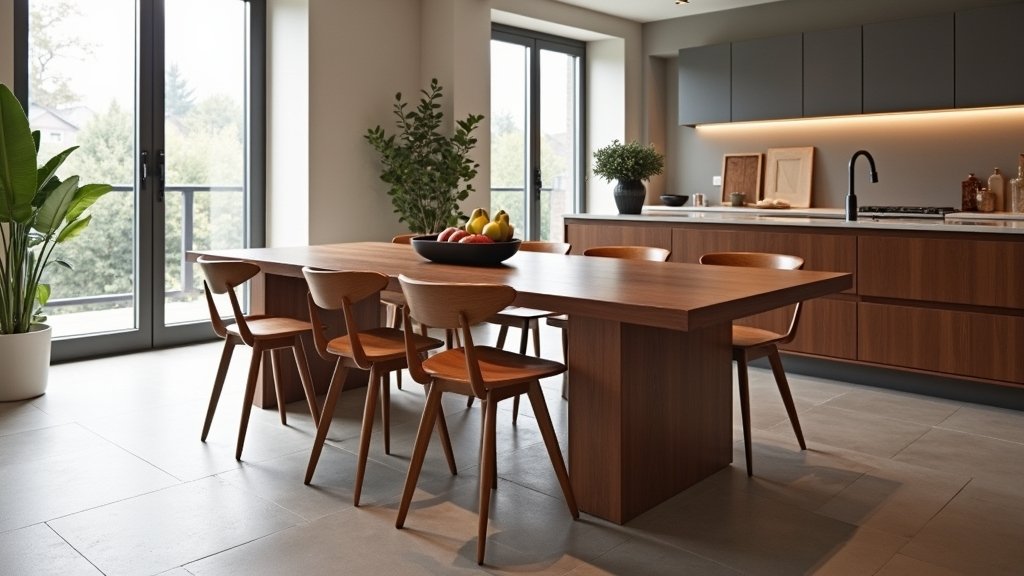 stylish brown wooden tables