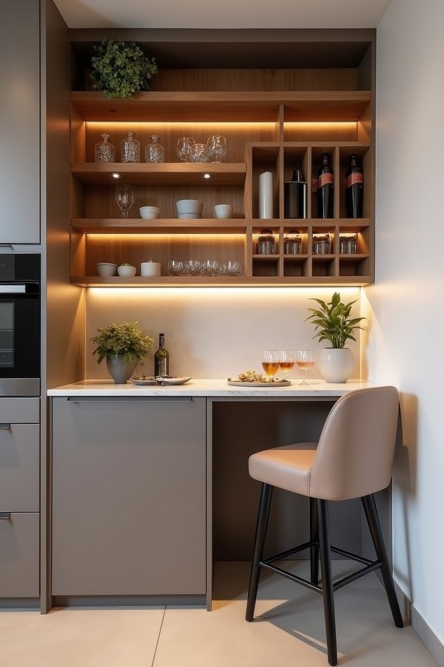 stylish compact corner bar