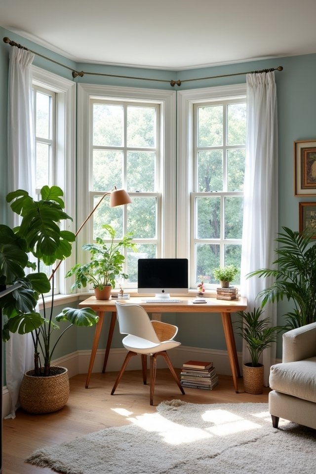 stylish corner workspace design