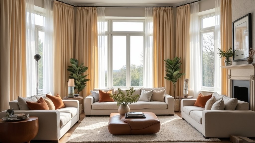 stylish cozy living room curtains