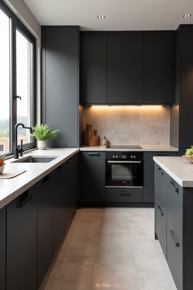 stylish dark grey kitchen