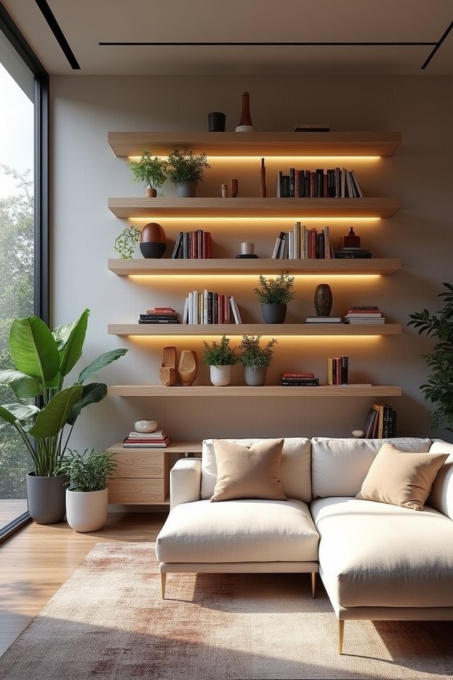 stylish floating shelf installation