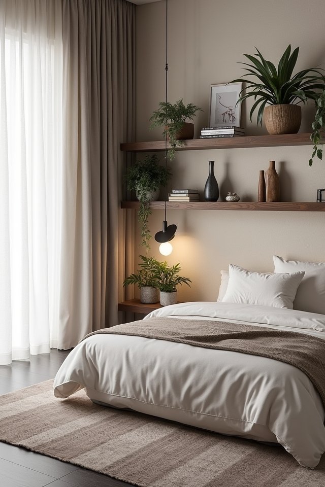 stylish floating shelves save space