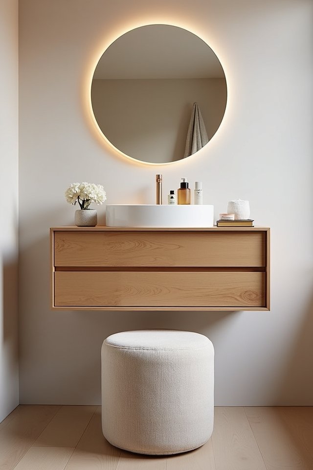 stylish floating vanity lighting