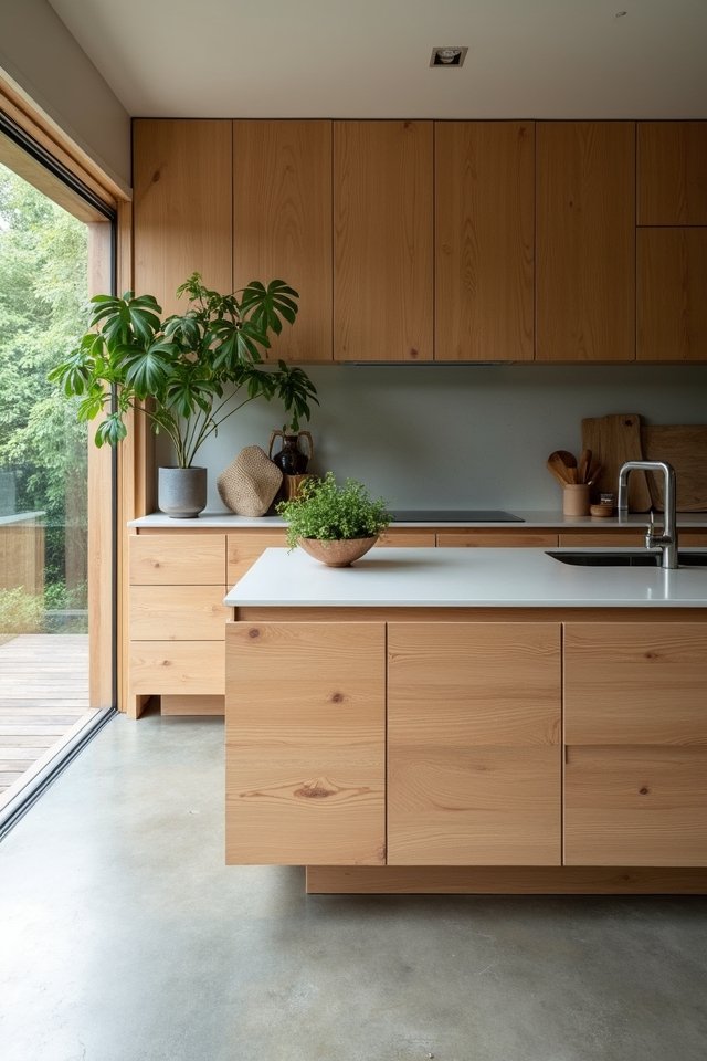 stylish floating wooden island