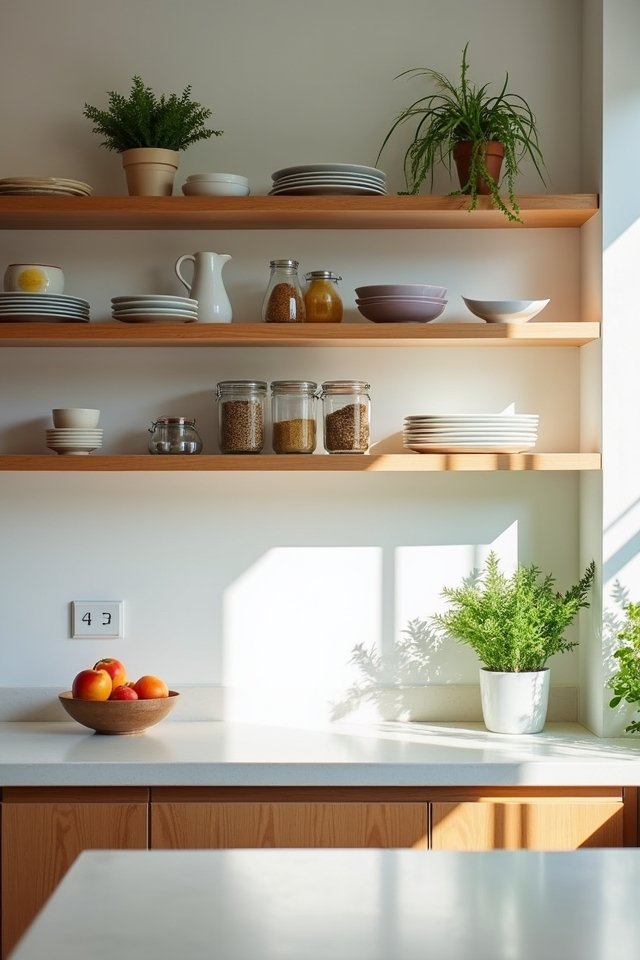 stylish functional open shelving