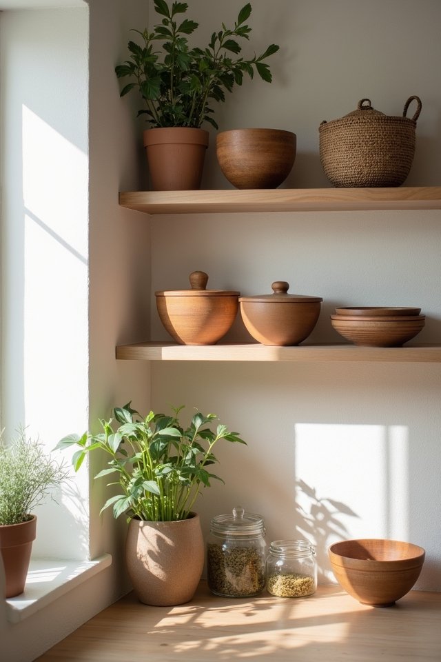 stylish functional open shelving