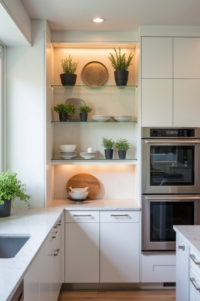 stylish glass shelving display