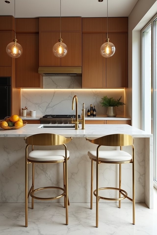 stylish gold bar stools