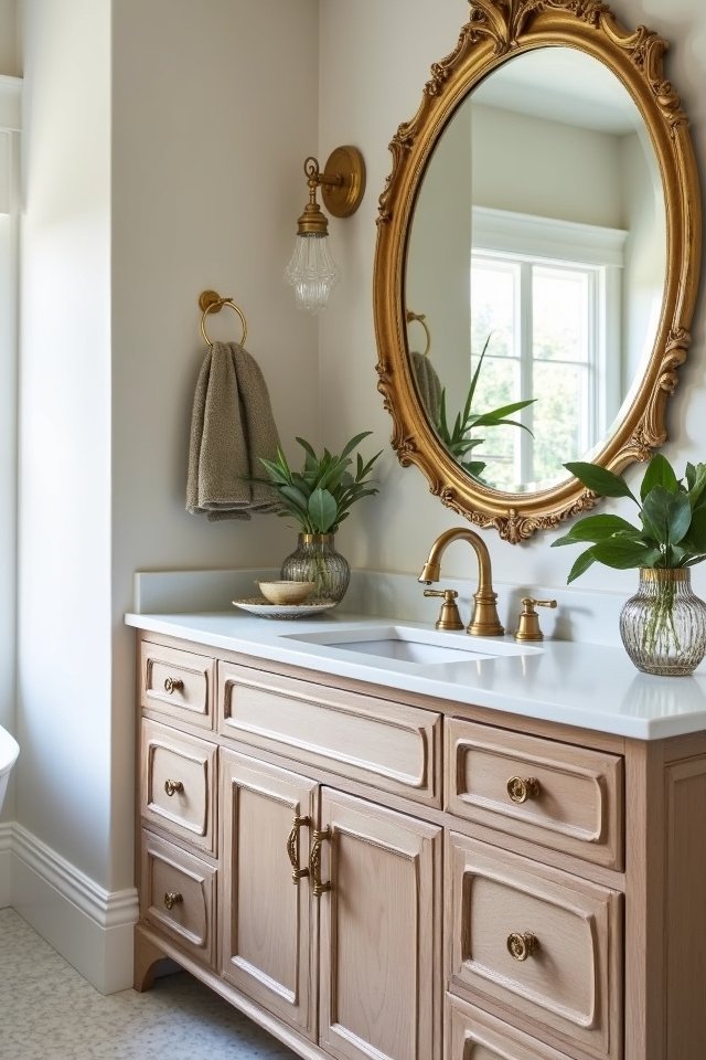 stylish gold bathroom accents