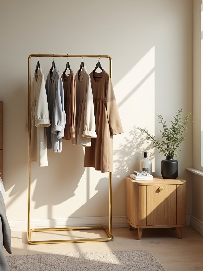 stylish gold clothing rack