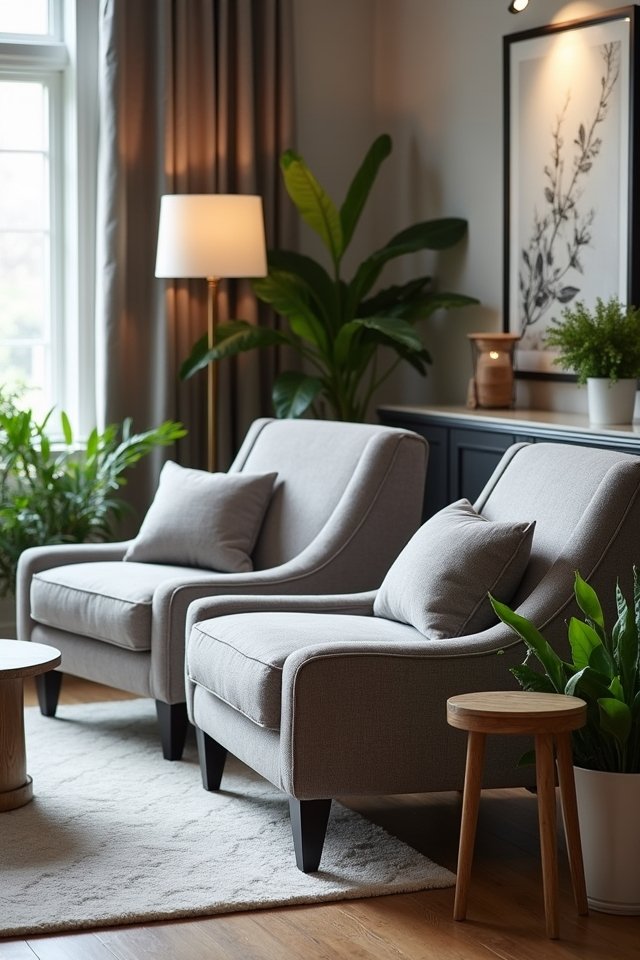 stylish gray accent chairs