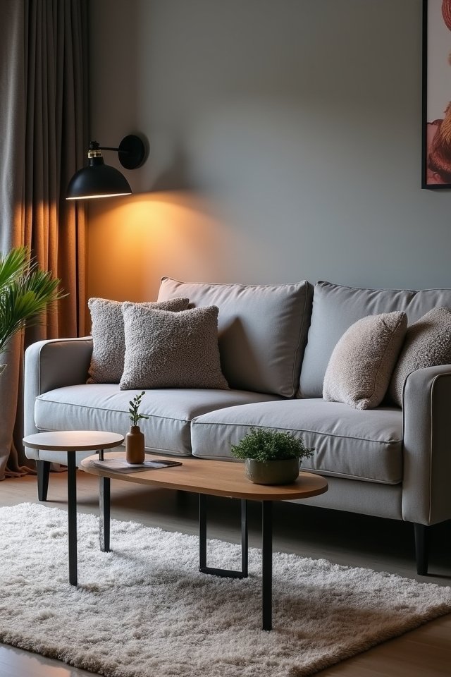 stylish gray convertible sofa