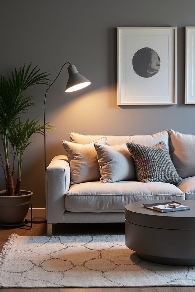 stylish gray floor lamp
