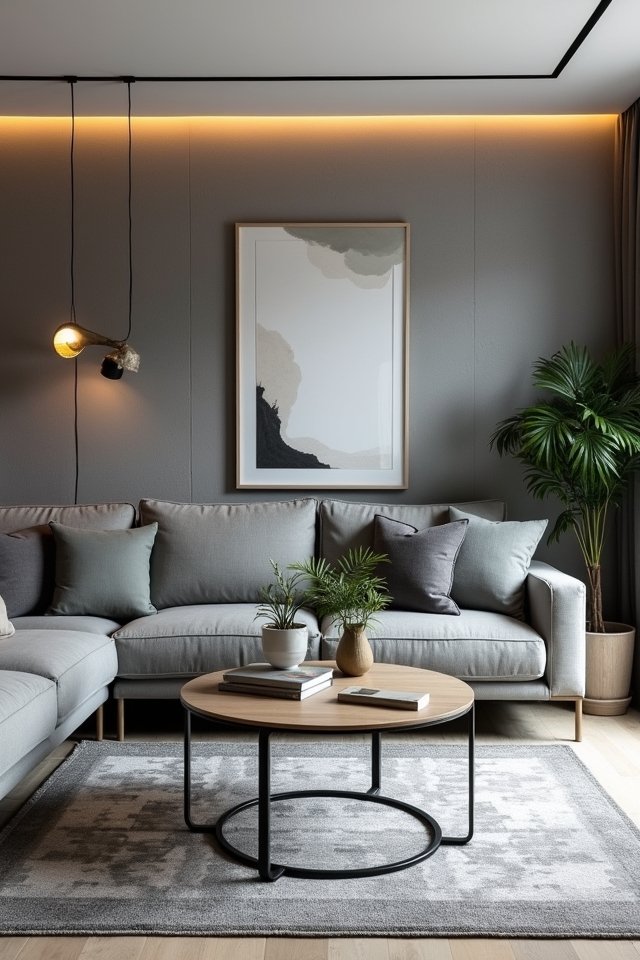 stylish grey feature wall