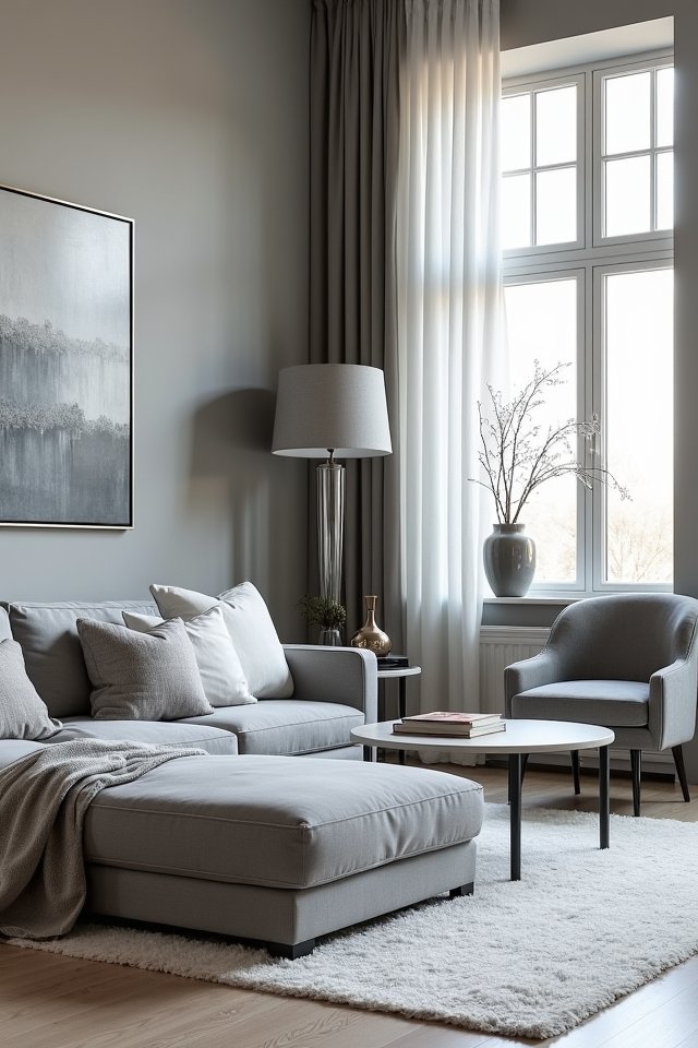 stylish grey living room