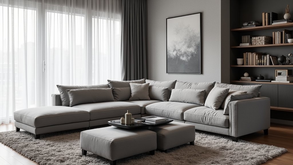 stylish grey minimalist furniture