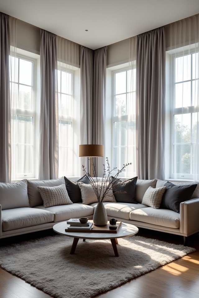 stylish grey window treatments