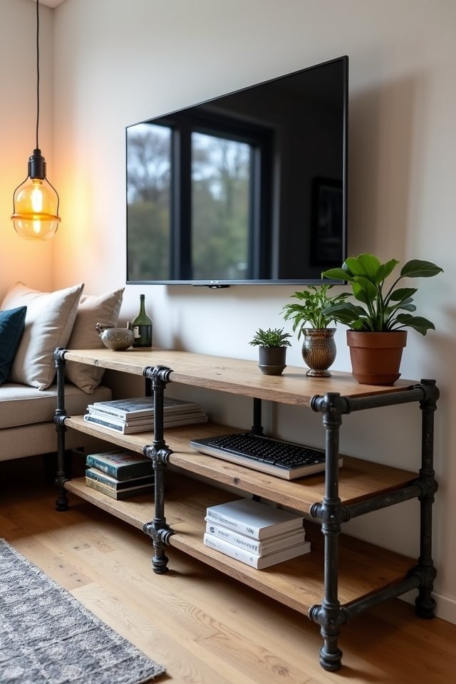 stylish industrial pipe rack