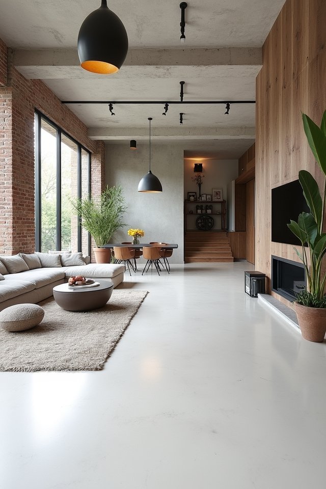 stylish industrial white floors