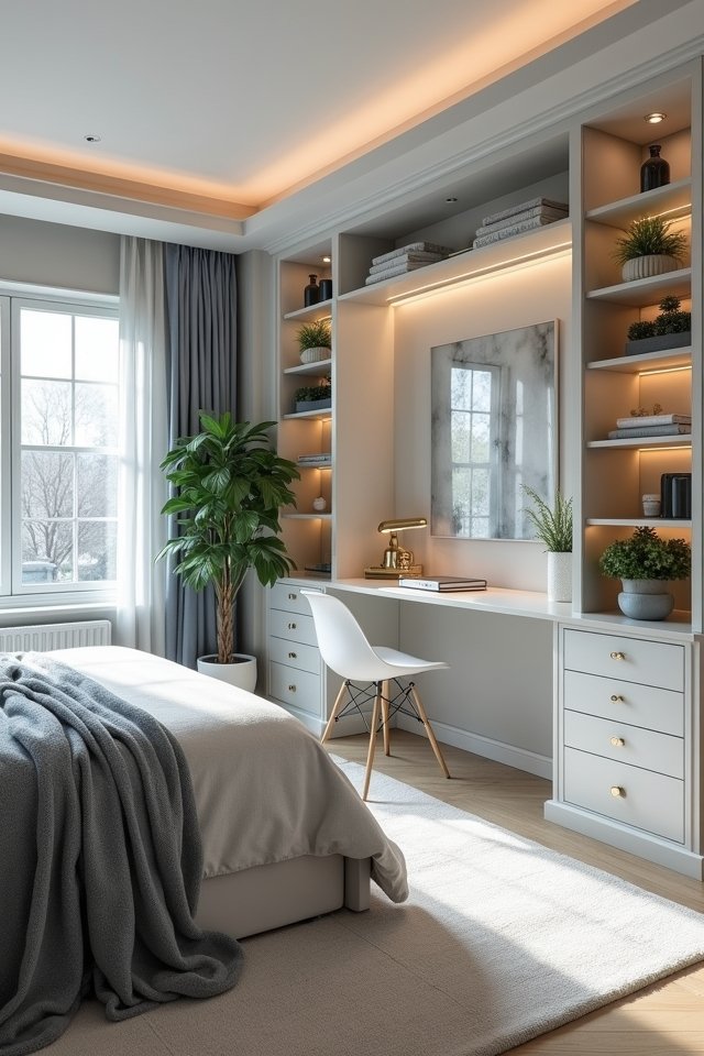 stylish integrated workspace nook