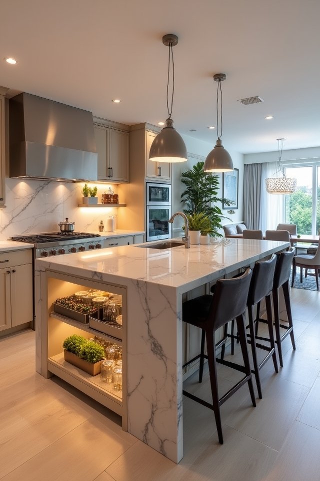 stylish island bar storage