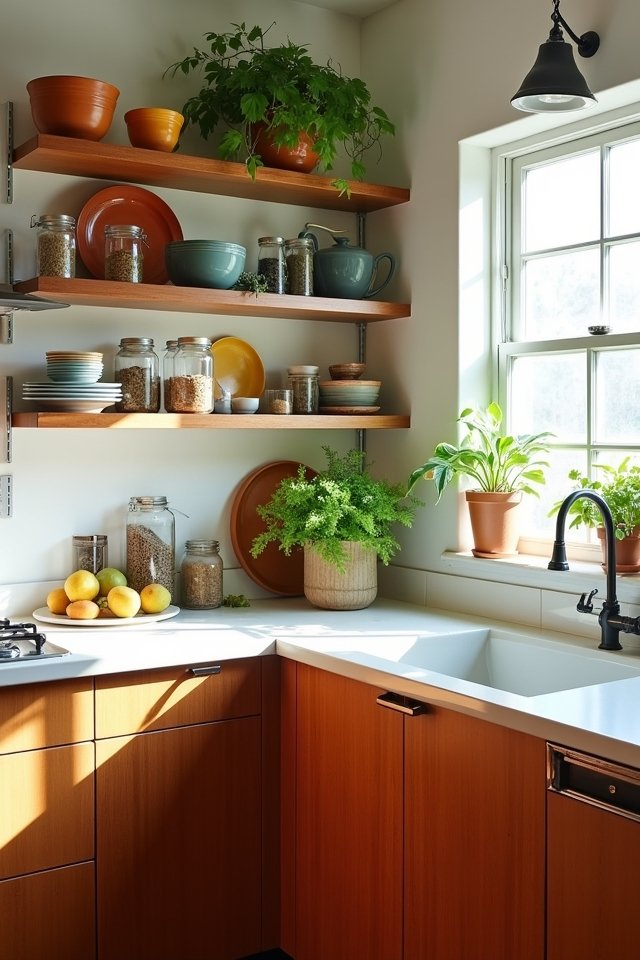 stylish kitchen display shelves
