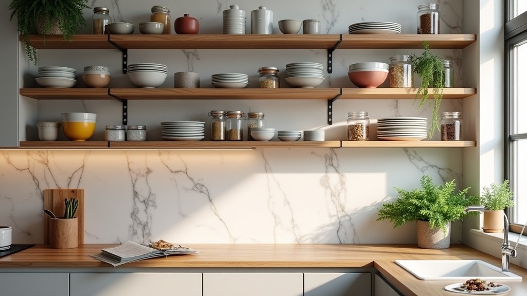 stylish kitchen shelf storage