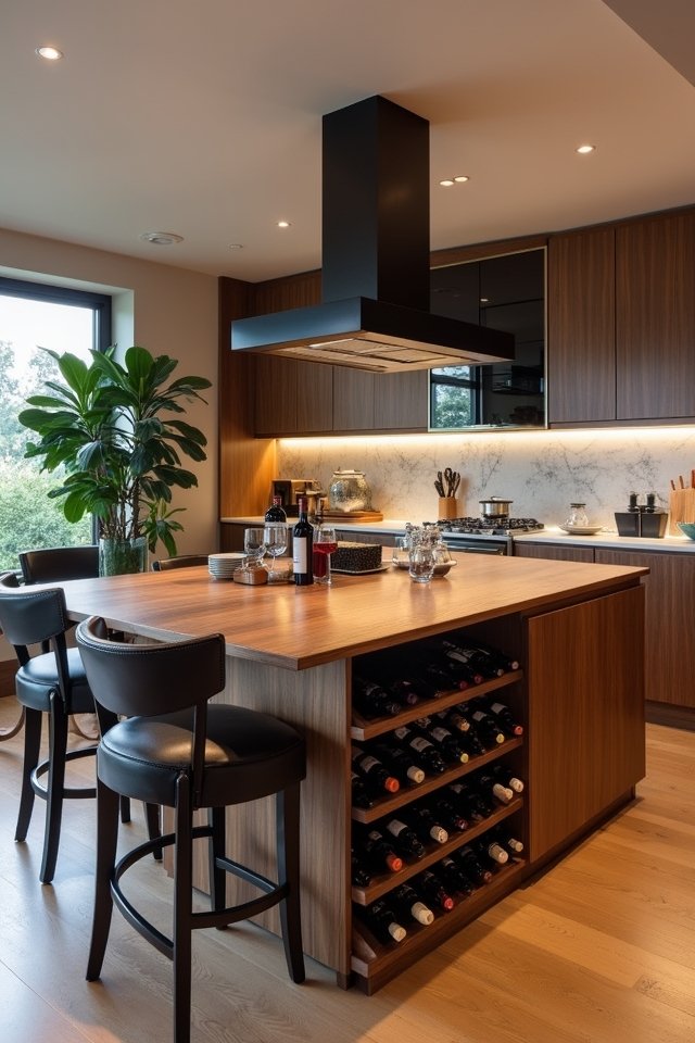 stylish kitchen wine showcase