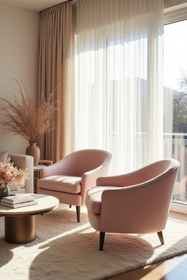 stylish light pink seating