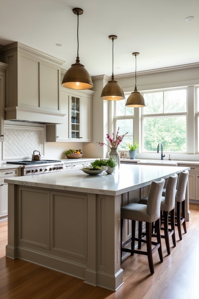 stylish light taupe cabinets