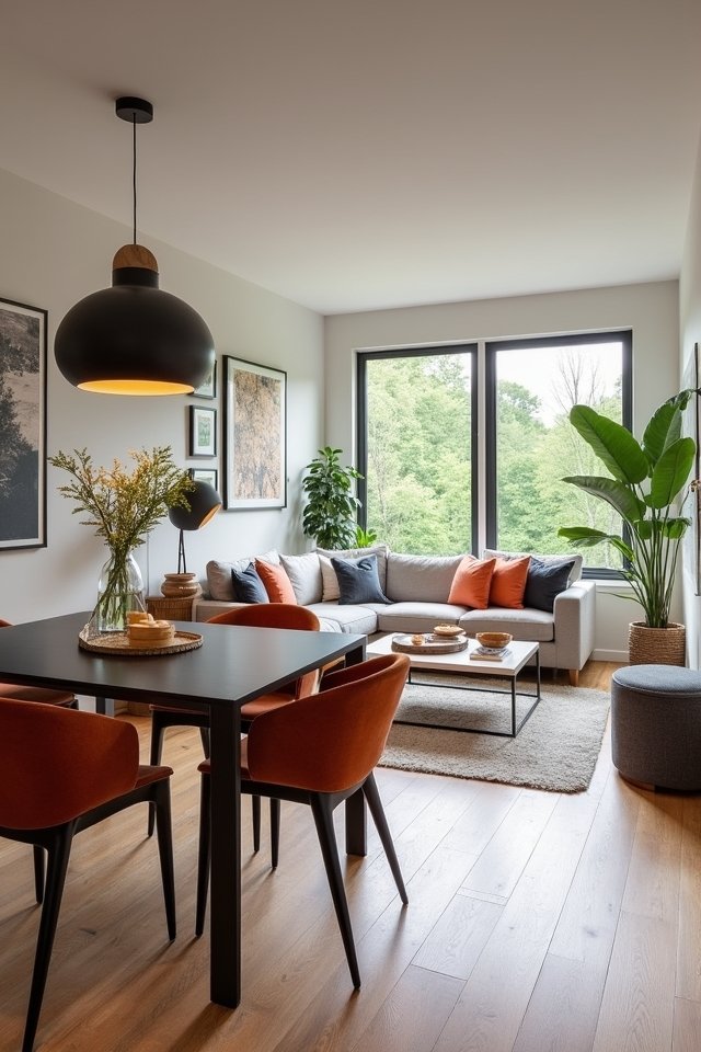 stylish living room dining combo