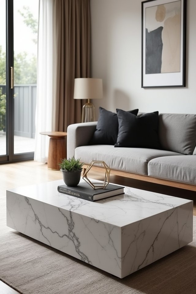 stylish marble coffee table
