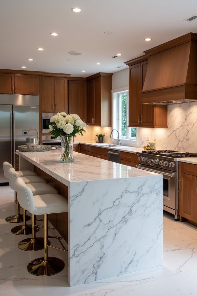 stylish marble island seating