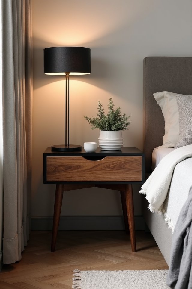 stylish mid century modern nightstand