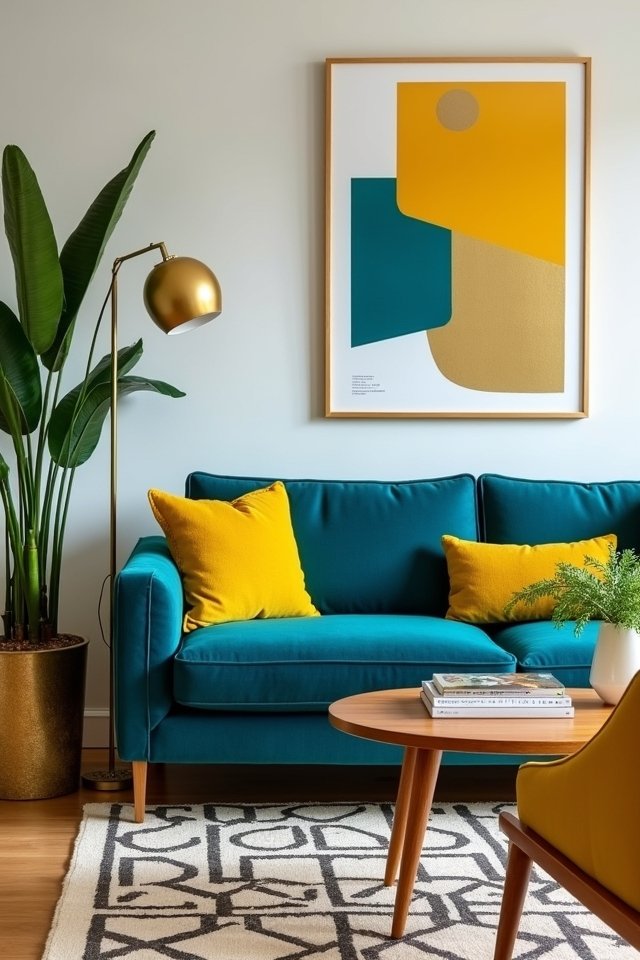 stylish mid century teal decor