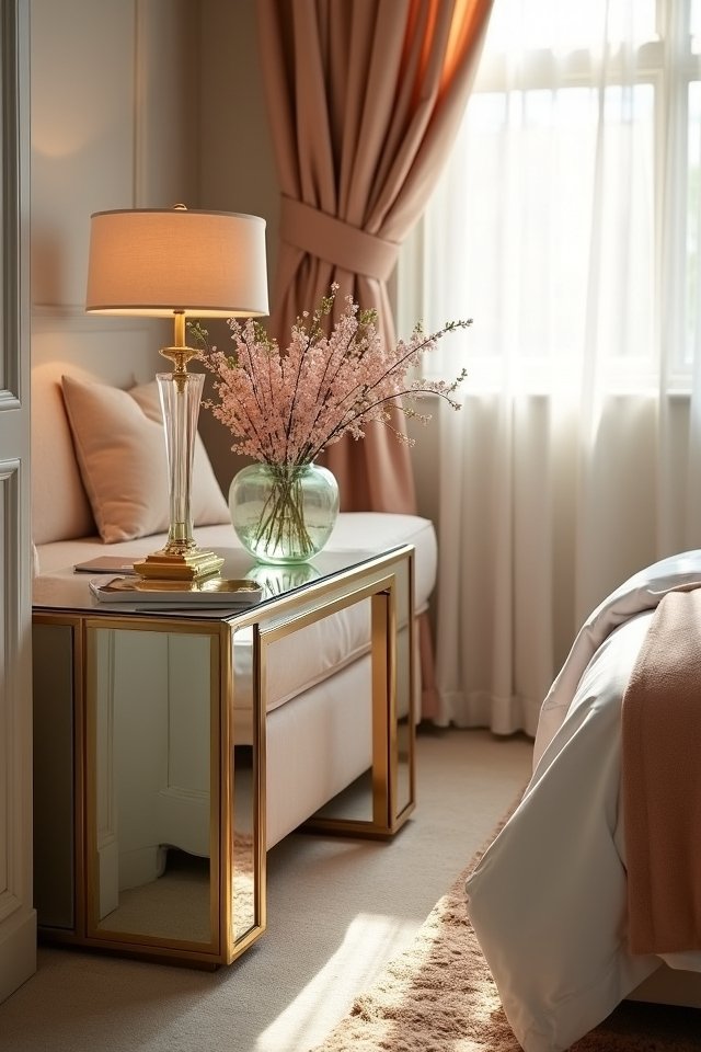 stylish mirror accent tables
