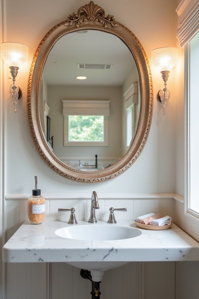 stylish mirror enhances depth