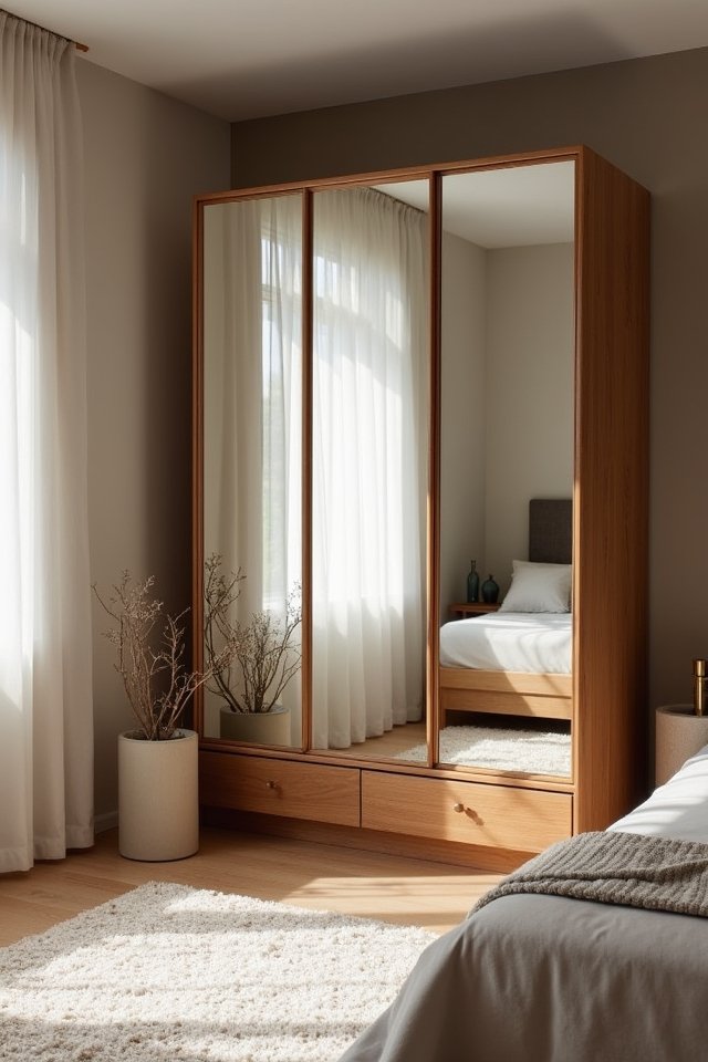 stylish mirrored wardrobe design
