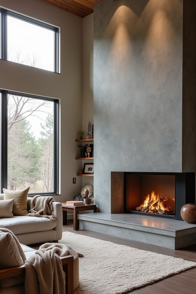 stylish modern concrete centerpiece