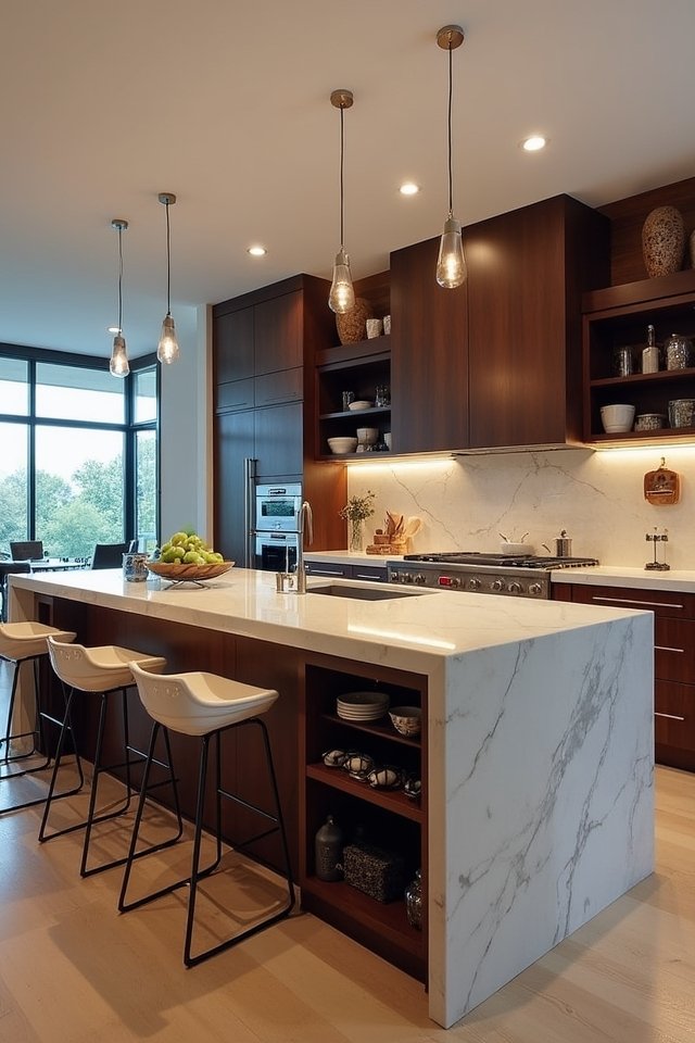 stylish multi level kitchen island