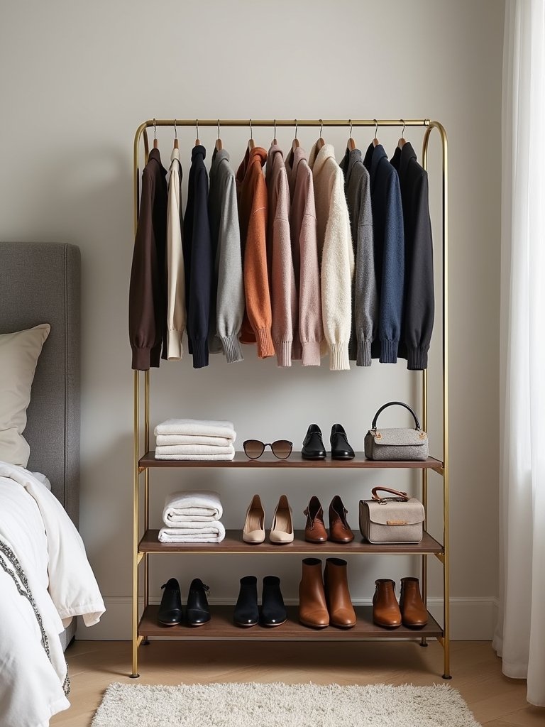stylish multi tiered clothing display