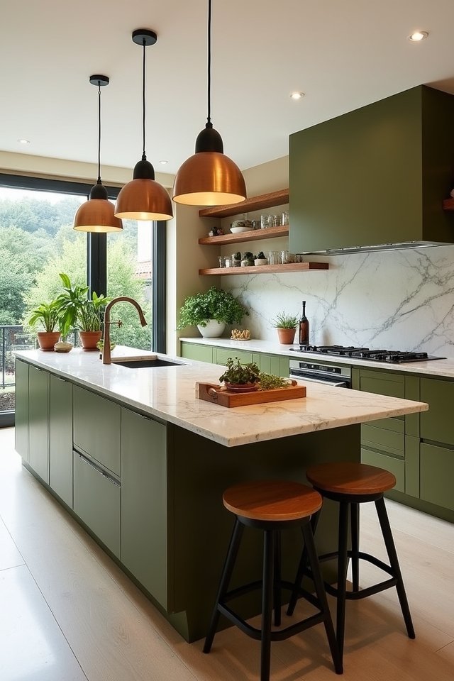 stylish olive green island