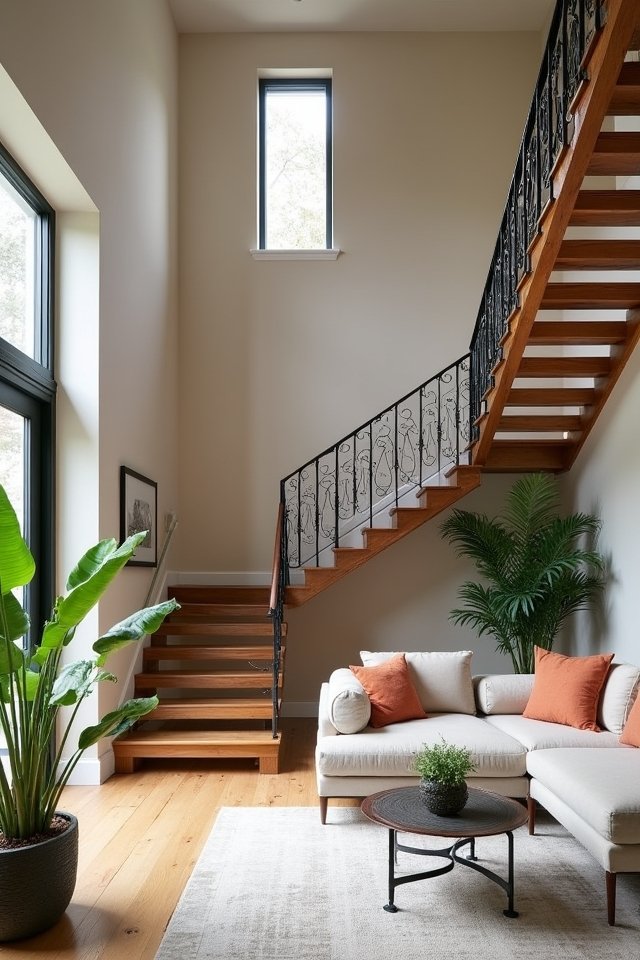stylish open riser staircase design