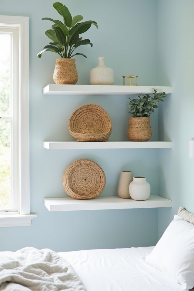 stylish open shelving baskets