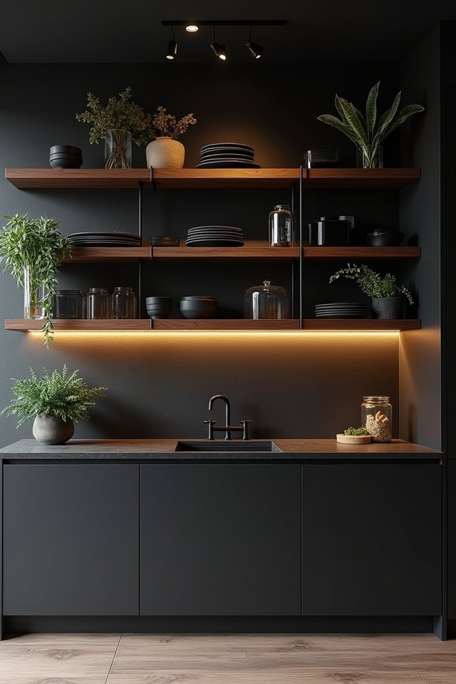 stylish open shelving design