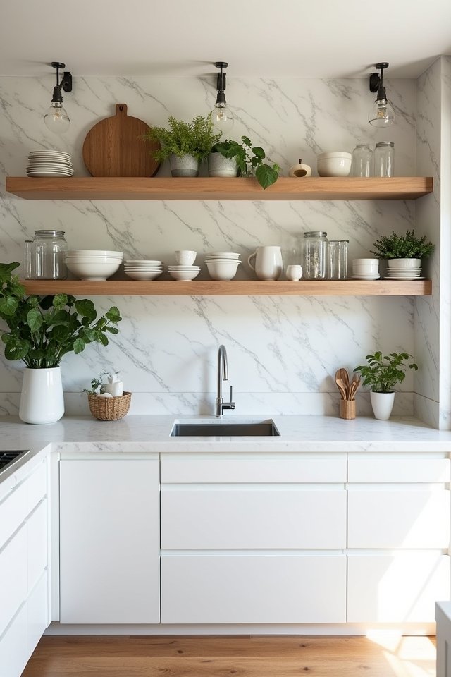 stylish open shelving design