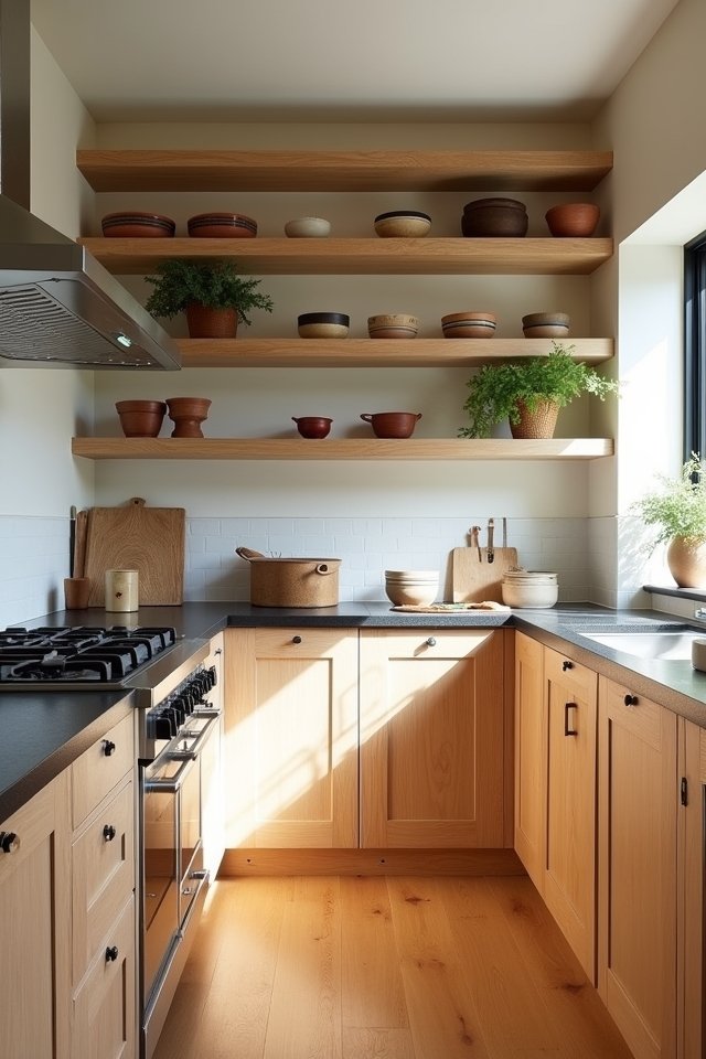 stylish open shelving design